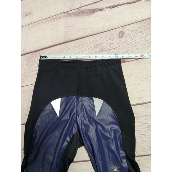 LUCAS HUGH LONDON Womens Med Blue Multicolor High Rise Leggings Leg Zip … - Picture 4 of 9